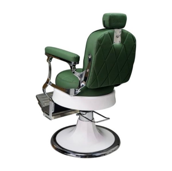Luxury Barber Chair #32 – Vintage Green & Chrome Design - Image 3
