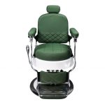 Luxury Barber Chair #32 – Vintage Green & Chrome Design - Image 2