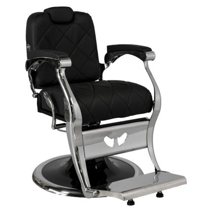 Luxury Vintage Barber Chair #26 – Black Leather & Chrome Finish