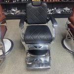 Luxury Vintage Barber Chair #26 – Black Leather & Chrome Finish - Image 5