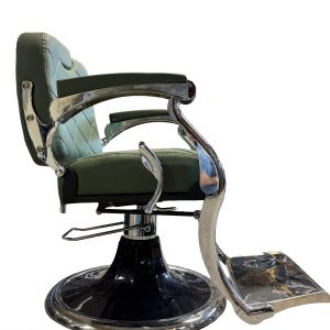 Luxury Barber Chair Green – Adjustable & Comfortable