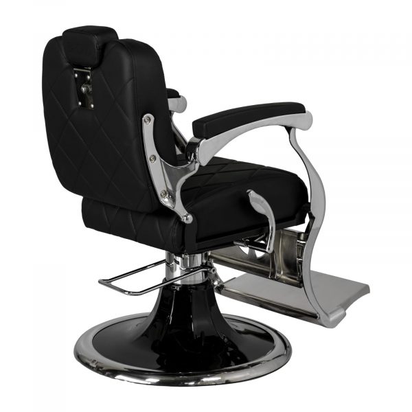 Luxury Vintage Barber Chair #26 – Black Leather & Chrome Finish - Image 4