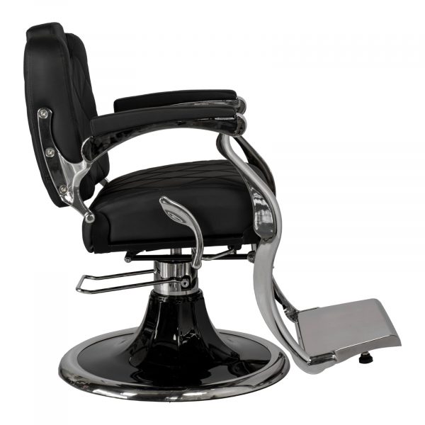 Luxury Vintage Barber Chair #26 – Black Leather & Chrome Finish - Image 2