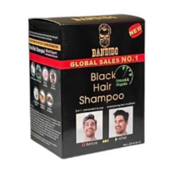 Bandido Natural and Organic Black Hair Shampoo 10x 25 ML - Image 1