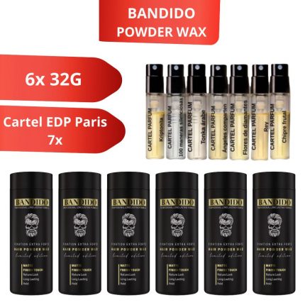 Bandido - 6x Hair Powder Wax - 01 Matte Finish Touch - 32 g & 7x Cartel Paris EDP 2ml