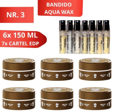 Bandido 6x Aqua Wax NR 3 - 150 ML & 7x Cartel EDP 2ML