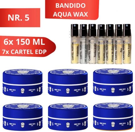 Bandido 6x Aqua Wax NR 5 - 150 ML & 7x Cartel EDP 2ML